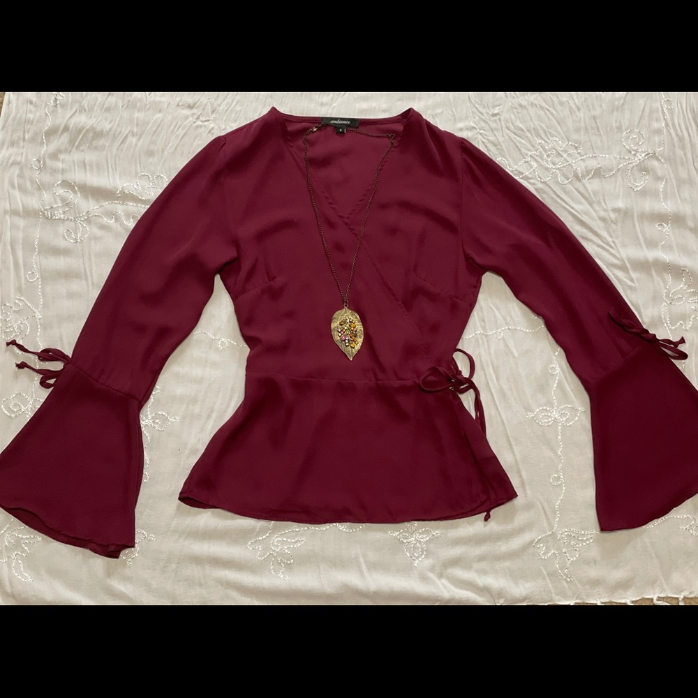 Red Wine blouse Size S. Never worn